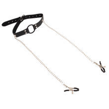 Load image into Gallery viewer, Breathable O-ring Gag with Nipple Clamps
