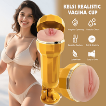 Load image into Gallery viewer, Kelsi Realistic Vagina Vibrating Cup
