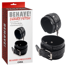 Load image into Gallery viewer, Chisa Be Good Ankle Cuffs Faux Leather Black
