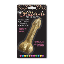 Load image into Gallery viewer, Glitterati Gold Glitter Penis Candle
