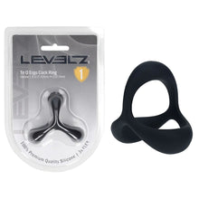 Load image into Gallery viewer, LEVELZ Tri O Ergo Silicone Cock Ring - Black
