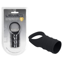 Load image into Gallery viewer, LEVELZ Silicone Cock Ring &amp; Ribbed Sleeve

