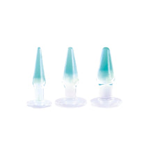 Load image into Gallery viewer, Glitzy Trainer 3 in 1 PVC Anal Plug Kit 4.5" - Transparent
