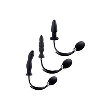 Load image into Gallery viewer, Strafe Silicone Inflatable Butt Plug Black
