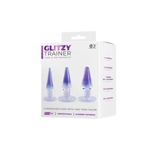 Load image into Gallery viewer, Glitzy Trainer 3 in 1 PVC Anal Plug Kit 4.5" - Transparent
