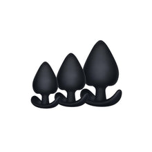 Load image into Gallery viewer, Kick Up - 3 in 1 Silicone Anal Training Set Black 7A
