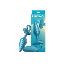 Load image into Gallery viewer, Tapered Swirl Ring Luv Plug - Metallic Blue
