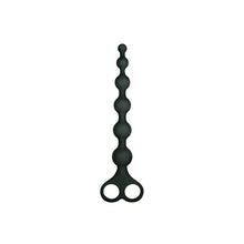 Load image into Gallery viewer, 8&quot; Ribbed Silicone Anal Beads Black
