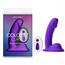 Load image into Gallery viewer, Colours Curve - Vibrating 5'' Dildo - Purple
