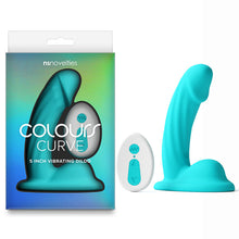 Load image into Gallery viewer, Colours Curve - Vibrating 5'' Dildo - Teal
