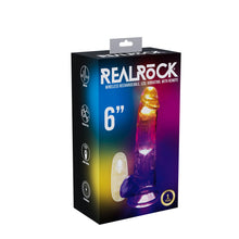 Load image into Gallery viewer, REALROCK 6&#39;&#39; with Balls Wireless Rechargeable LED Vibrating Dong
