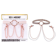 Load image into Gallery viewer, Sex &amp; Mischief Peaches n CreaMe Collar with Nipple Clamps
