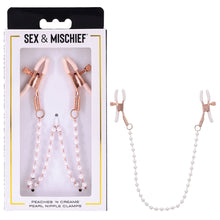 Load image into Gallery viewer, Sex &amp; Mischief Peaches n CreaMe Pearl Nipple Clamps
