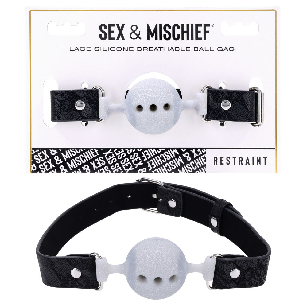 Sex & Mischief Lace Silicone Breathable Ball Gag