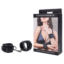Load image into Gallery viewer, SPORTSHEETS Velvet Noir Handcuffs
