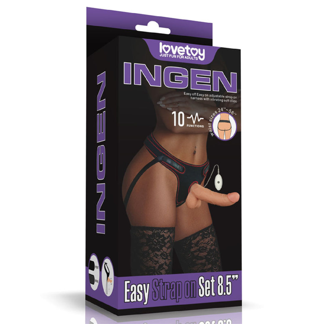 Lovetoy Ingen Vibrating Easy Strap-On Harness and 8.5” Dildo Set