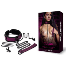 Load image into Gallery viewer, WhipSmart Dragons Lair Collar, Leash &amp; Nipple Clips Set
