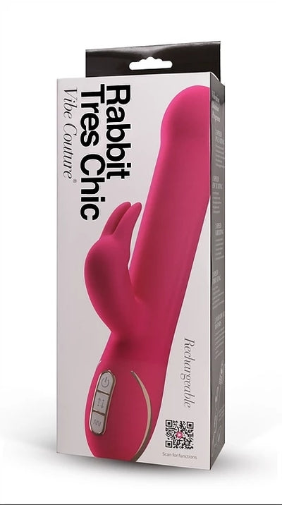 Vibe Couture Rabbit Tres Chic G Spot Rotating Beads Vibrator USB Sex Toy Pink