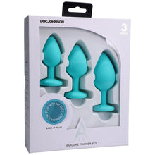 Load image into Gallery viewer, Silicone Anal Trainer Set 3 Pc Teal
