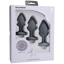 Load image into Gallery viewer, Silicone Anal Trainer Set 3 Pc Grey
