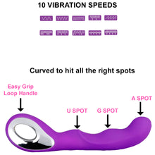 Load image into Gallery viewer, Curved G Spot Vibrator 10 Speed Vibrating Dildo USB Rechargeable Sex Toy
