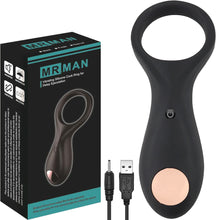 Load image into Gallery viewer, Bebuzzed Mr Man Vibrating Cock Ring USB Rechargeable Couples Penis Ring
