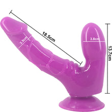 Load image into Gallery viewer, FAAK-CHGD025 Realistic Double Anal Dildo Dong Purple - BEBUZZED
