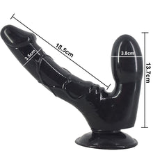 Load image into Gallery viewer, FAAK-CHGD025 Realistic Double Anal Dildo Dong Black - BEBUZZED
