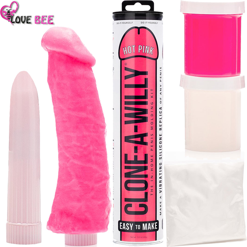 Clone A Willy Kit Penis Molding Set DIY Hens Couples Hot Pink Vibrator Dildo