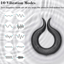 Load image into Gallery viewer, Bebuzzed Ulysses Vibrating Cock Ring USB Rechargeable Silicone Couples Penis Ring
