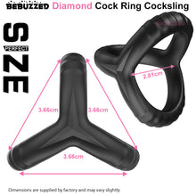 Load image into Gallery viewer, Diamond Cocksling 3-Loop Cock Ring Couples Erection Aid Sling Couples Sex Toy
