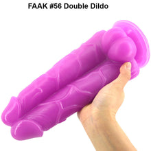Load image into Gallery viewer, FAAK 56 Huge Realistic Veined Double Dildo XXXL 26cm Large Wide Dong
