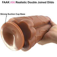 Load image into Gallery viewer, FAAK 56 Huge Realistic Veined Double Dildo XXXL 26cm Large Wide Dong
