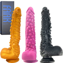 Load image into Gallery viewer, FAAK G130 Large 10.3" Textured Anal Dildo Liquid Silicone Dong Alien
