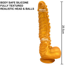 Load image into Gallery viewer, FAAK G130 Large 10.3" Textured Anal Dildo Liquid Silicone Dong Alien
