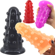 Load image into Gallery viewer, FAAK-74 Huge Thick Dotted Anal Dildo Plug Red
