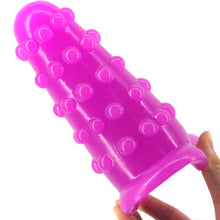 Load image into Gallery viewer, FAAK-74 Huge Thick Dotted Anal Dildo Plug Purple
