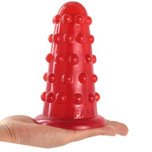 Load image into Gallery viewer, FAAK-74 Huge Thick Dotted Anal Dildo Plug Red
