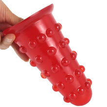 Load image into Gallery viewer, FAAK-74 Huge Thick Dotted Anal Dildo Plug Red
