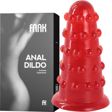 Load image into Gallery viewer, FAAK-74 Huge Thick Dotted Anal Dildo Plug Red
