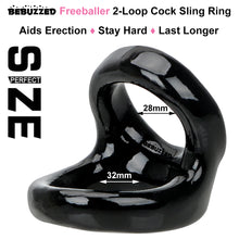 Load image into Gallery viewer, Freeballer 2-Loop Cock Ring Couples Cocksling Erection Aid Sling Couples Sex Toy
