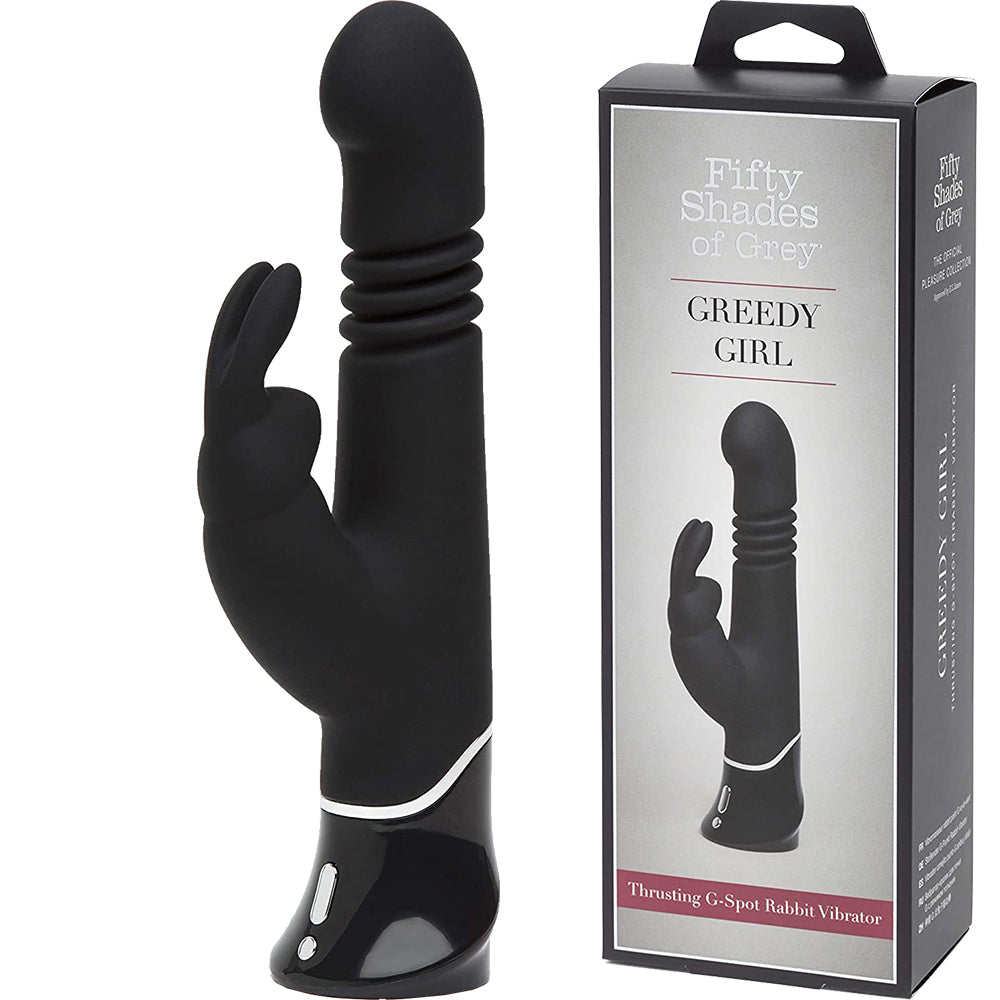 FIFTY SHADES OF GREY GREEDY GIRL THRUSTING G-SPOT RABBIT VIBRATOR USB