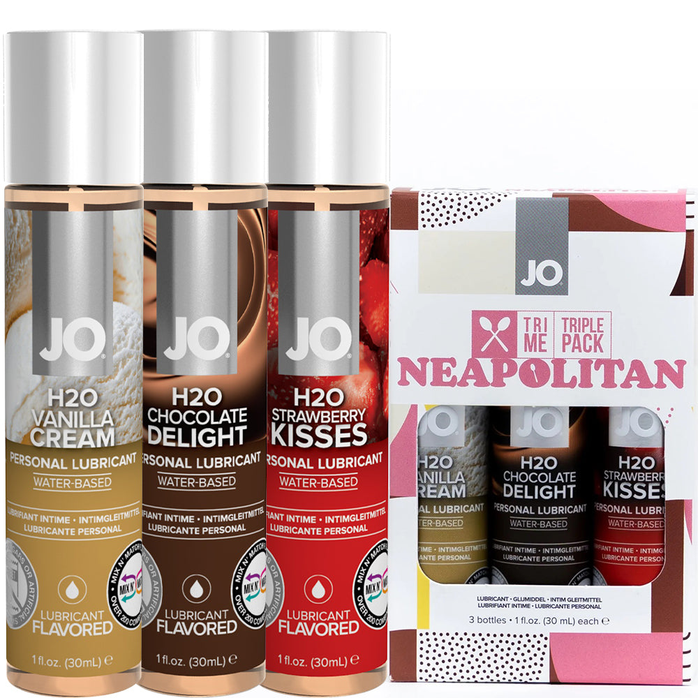 System JO Tri Me Neapolitan Personal Lubricant Oral Sex Flavoured Lube 3 Pack