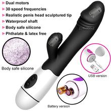 Load image into Gallery viewer, 30 Speed G Spot Rabbit Vibrator Dildo Vaginal Clitoral Stimulator
