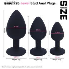 Load image into Gallery viewer, Jewel Anal Plug Butt Crystal Gem Stud Tear Drop Silicone Plugs
