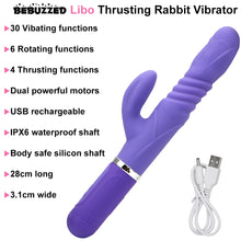 Load image into Gallery viewer, Libo Thrusting Rotating G-Spot Rabbit Vibrator Rechargeable Dildo
