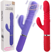 Load image into Gallery viewer, Libo Thrusting Rotating G-Spot Rabbit Vibrator Rechargeable Dildo
