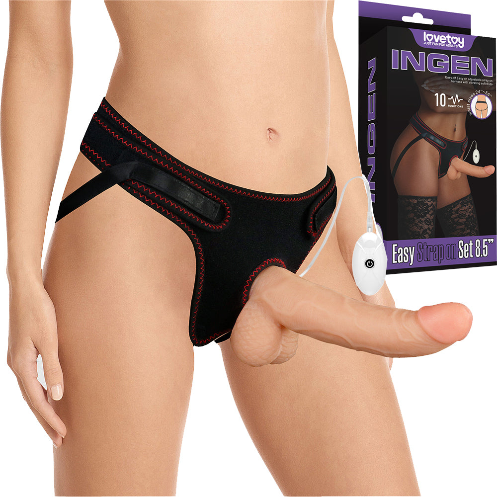 Lovetoy Ingen Easy Strap On Set Vibrating 8.5