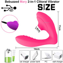 Load image into Gallery viewer, Bebuzzed Mary 2 in 1 Clitoral Sucking Vibrator Clit Stimulator Dildo
