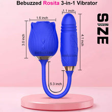 Load image into Gallery viewer, Rose Clitoral Stimulator Dual Motor Vibrator Thrusting Dildo Clit Sucker
